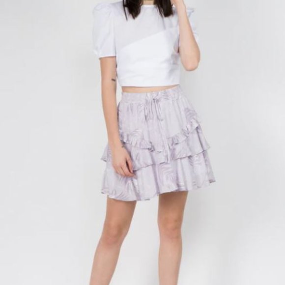 Whiteroom + Cactus Purple Floral Ruffle skirt - Size Small - Picture 4 of 4